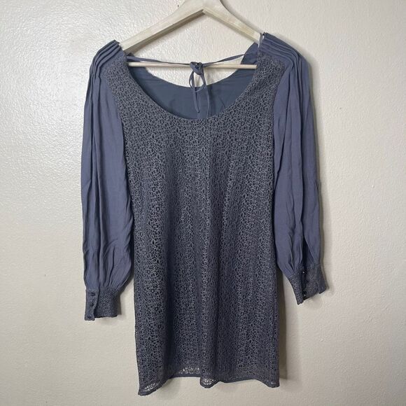 Addison adress Womens Small Purple Lace Long Sleeve Mini - Picture 7 of 13